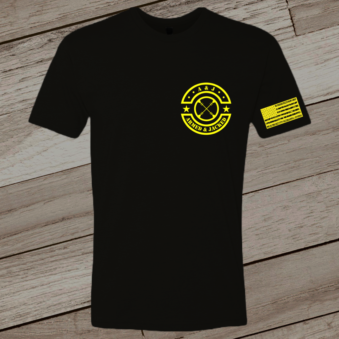 Armed & Jacked Yellow Logo T